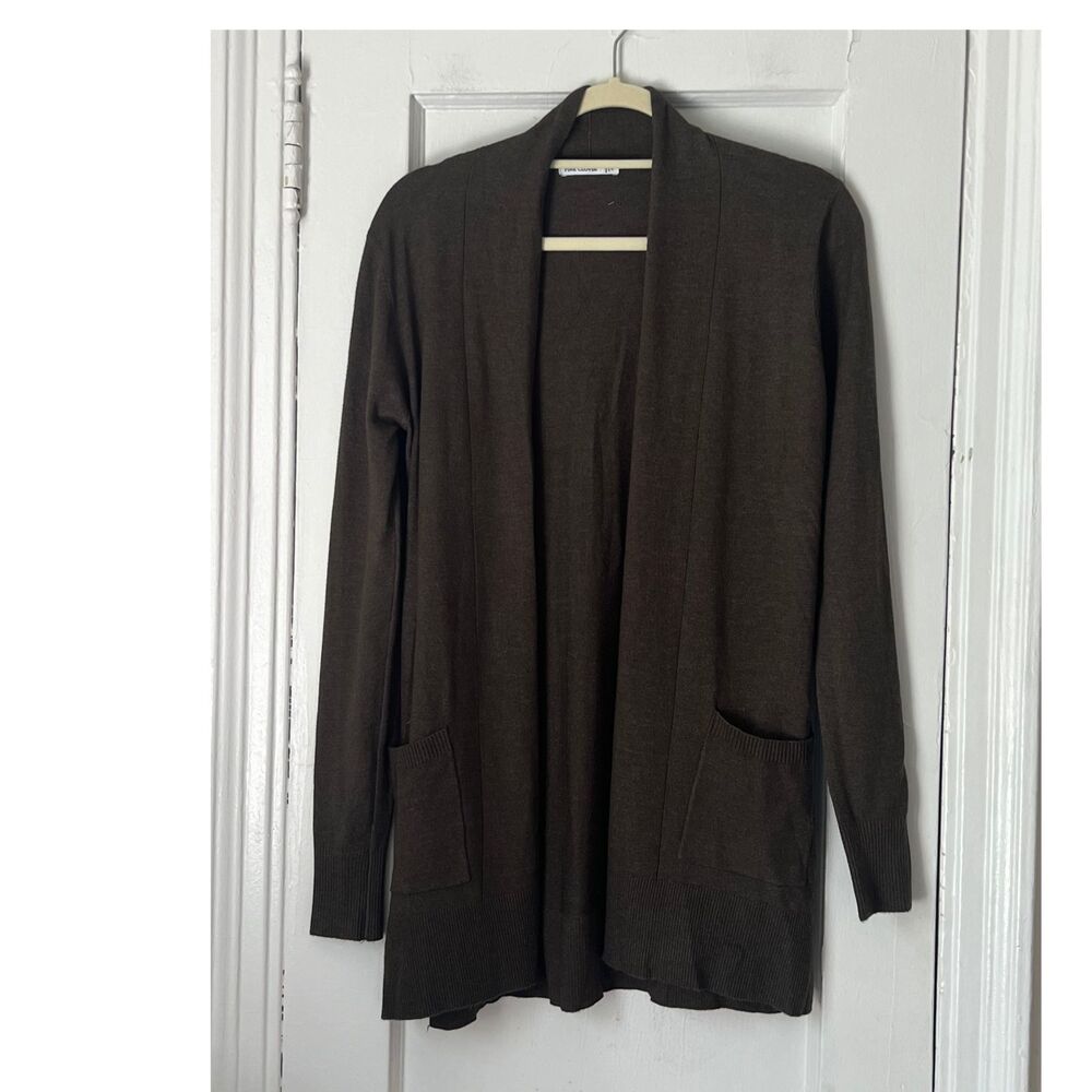 Pink Clover Sweater Women's Size XS Open Front Cardigan  Teal Green Penton